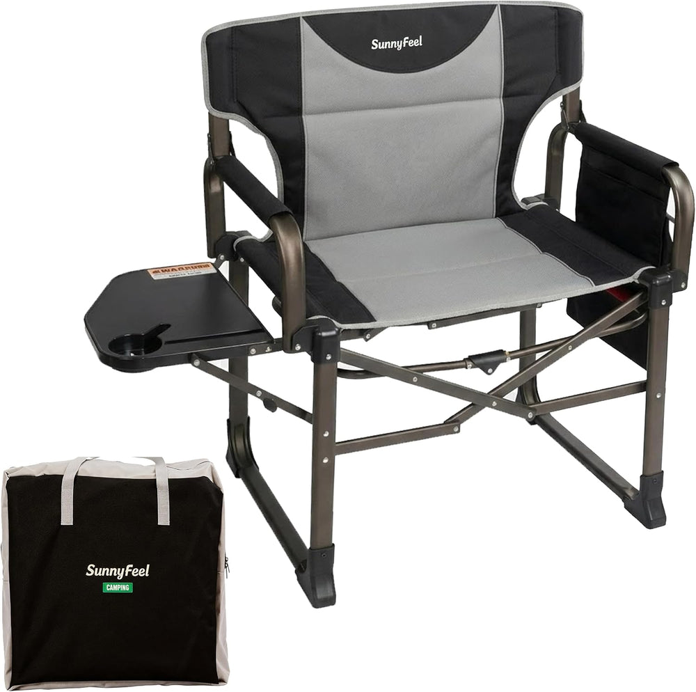 SUNNYFEEL Oversized Camping Directors Chair for Adults with Side Table