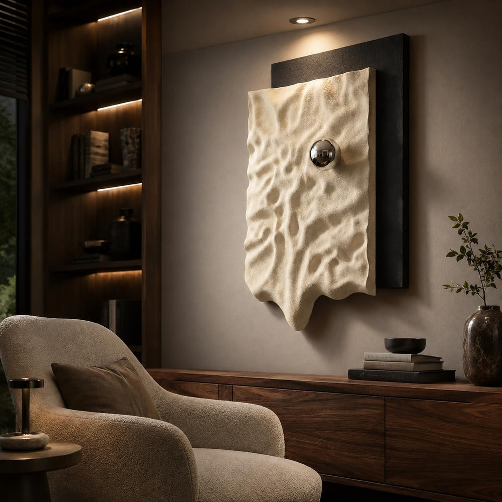 Large 3D Textured Abstract Wall Art for Living Room, Vertical Modern 28x39