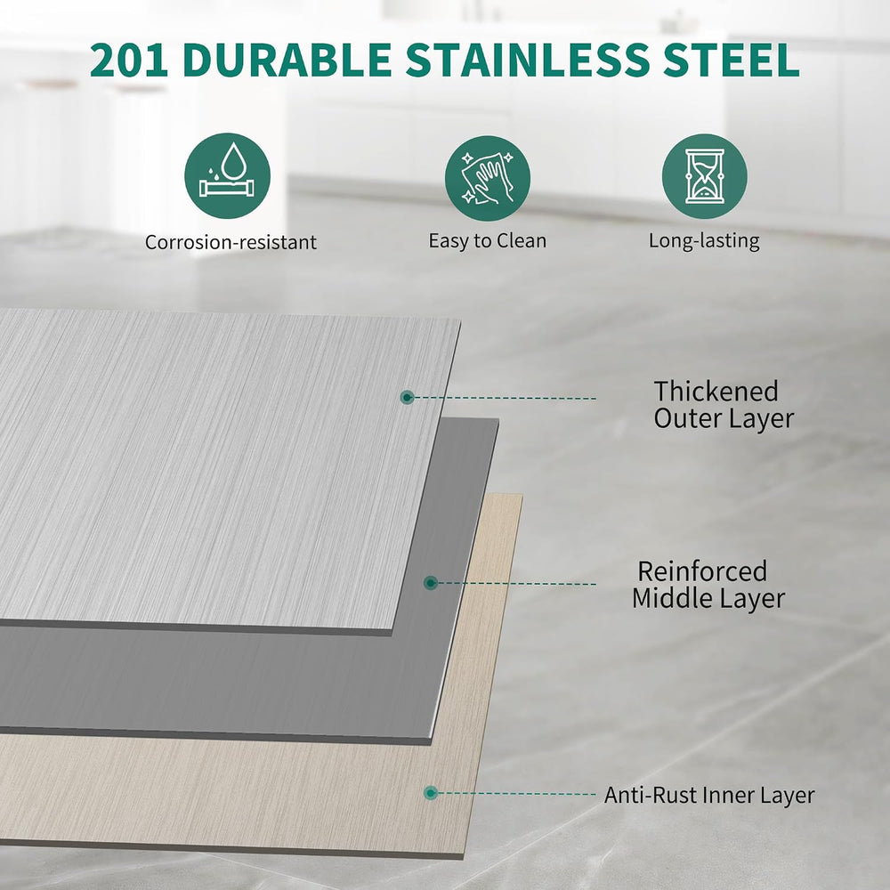 YITAHOME 30" x 24" Stainless Steel Table with Backsplash & Wheels