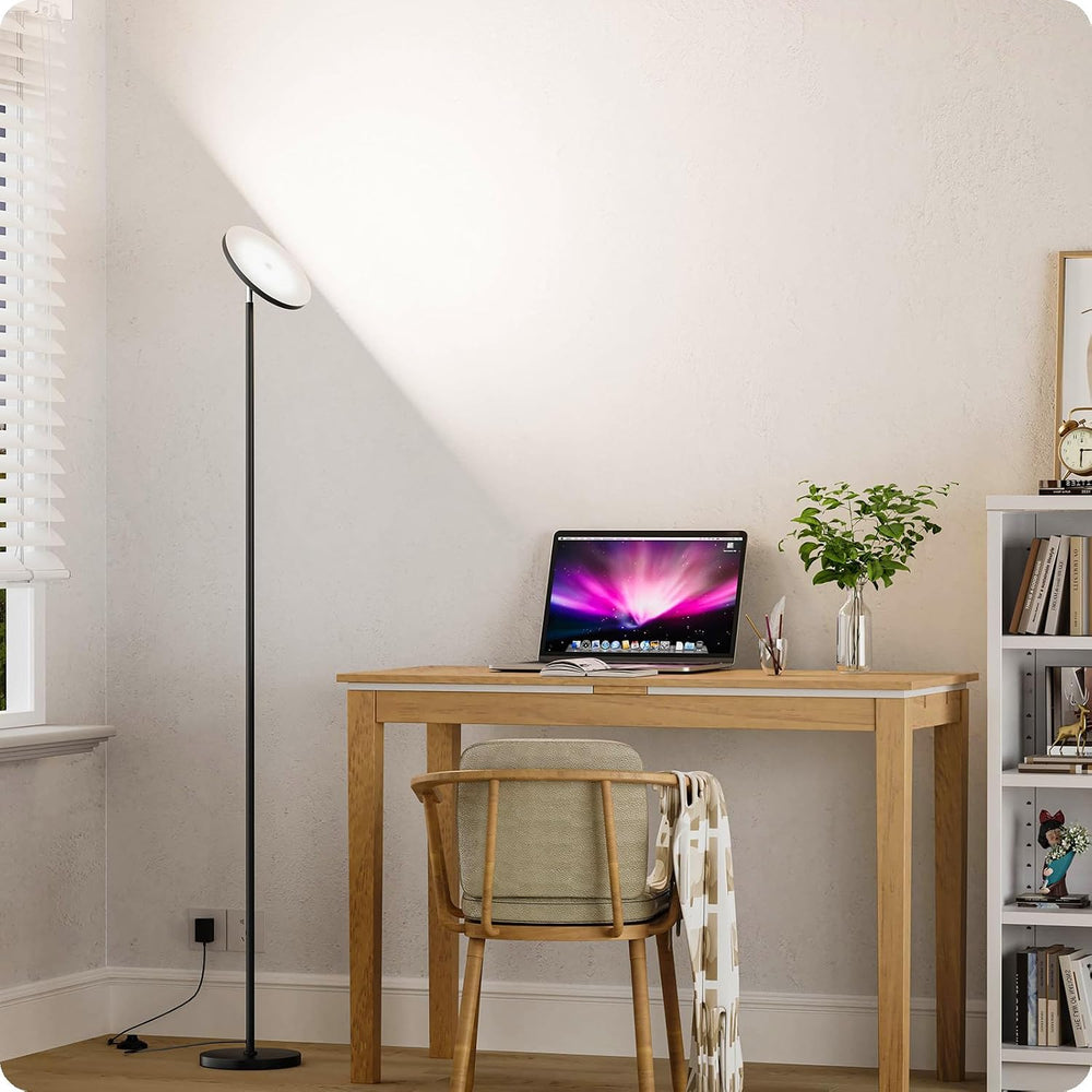 Nukanu Dimmable Torchiere Floor Lamp with Remote,Black