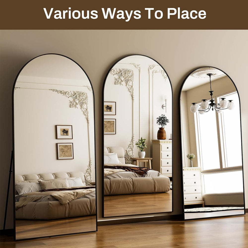HARRITPURE 76"x34" Arched Full Length Mirror, Black