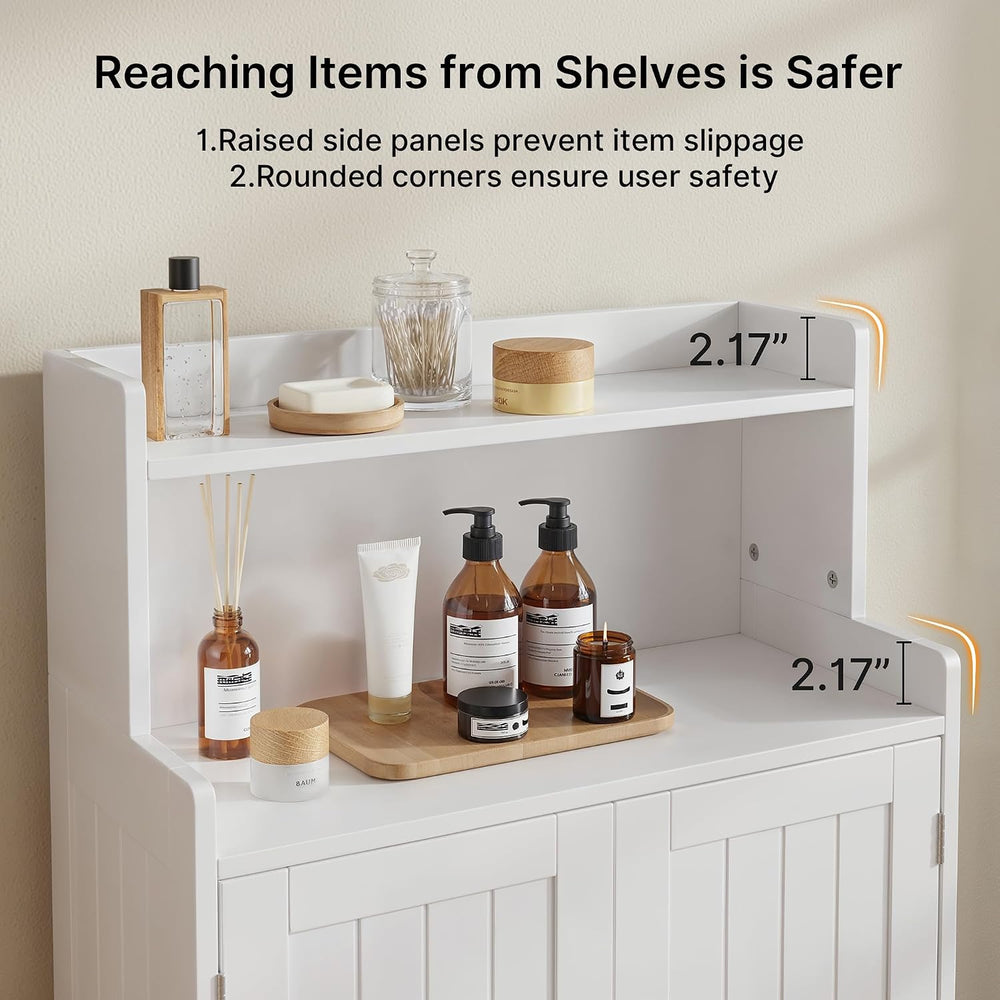 Gizoon 40" H Bathroom Storage Cabinet with 2 Adjustable Shelves, White