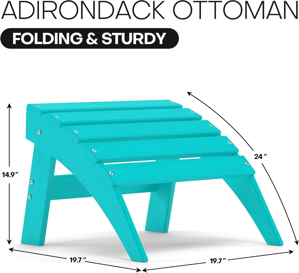 Plawdlik Folding Ottoman for Adirondack Chair–Black