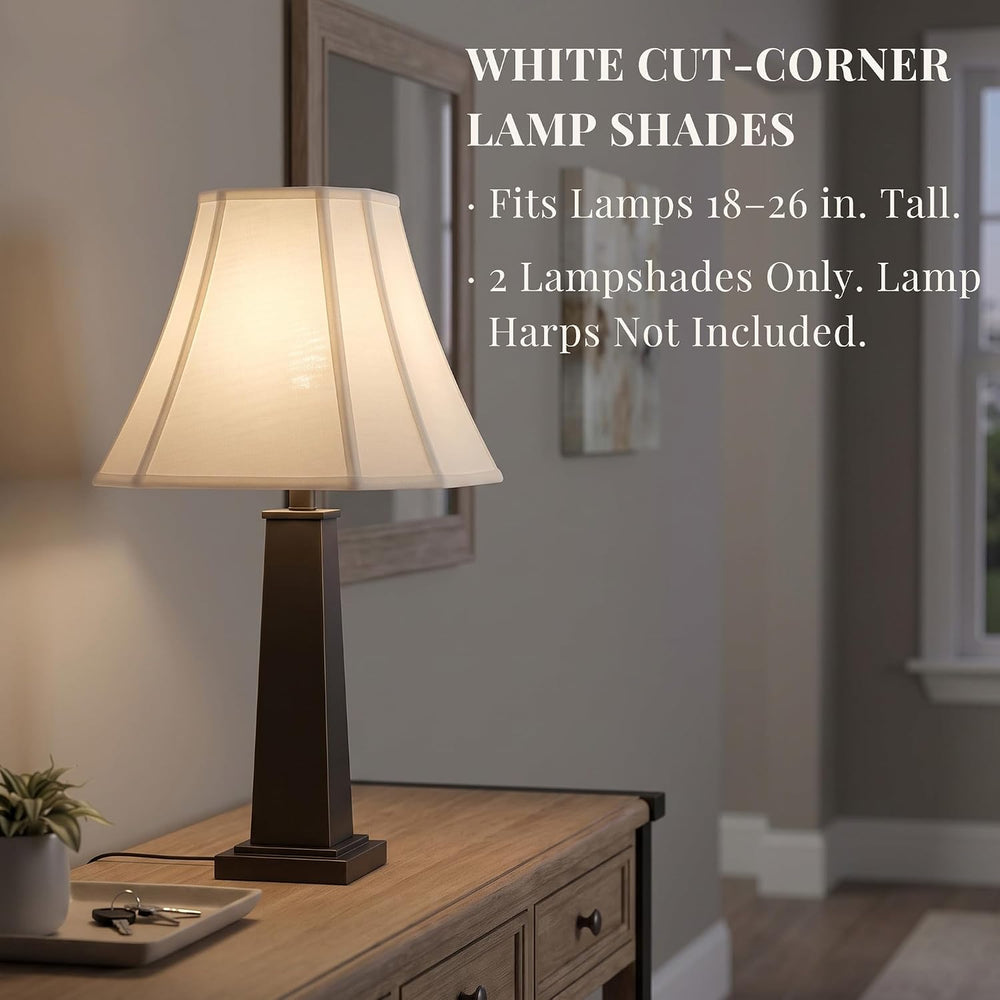 Lamp Shades Set of 2, White Medium Lampshades (6.5"x13"x10.8")...