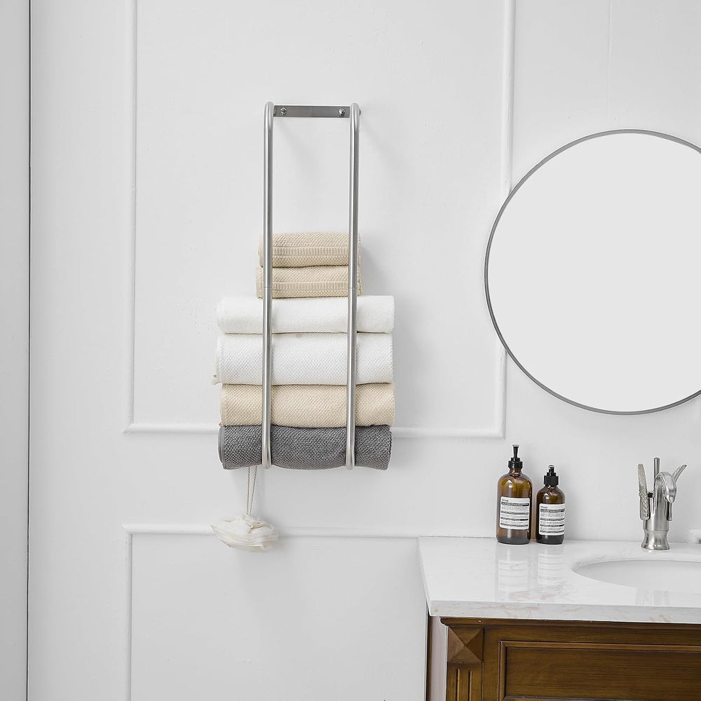BWE Brushed Nickel Towel Racks for Bathroom Wall Mounted for Rolled Towels