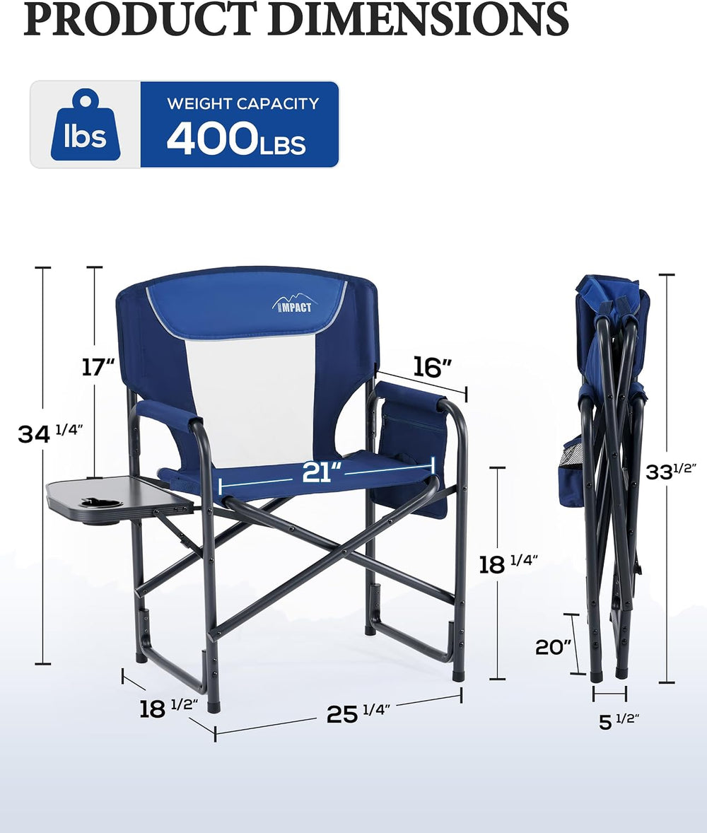Heavy Duty Oversized Camping Folding Chair, Support 400lbs