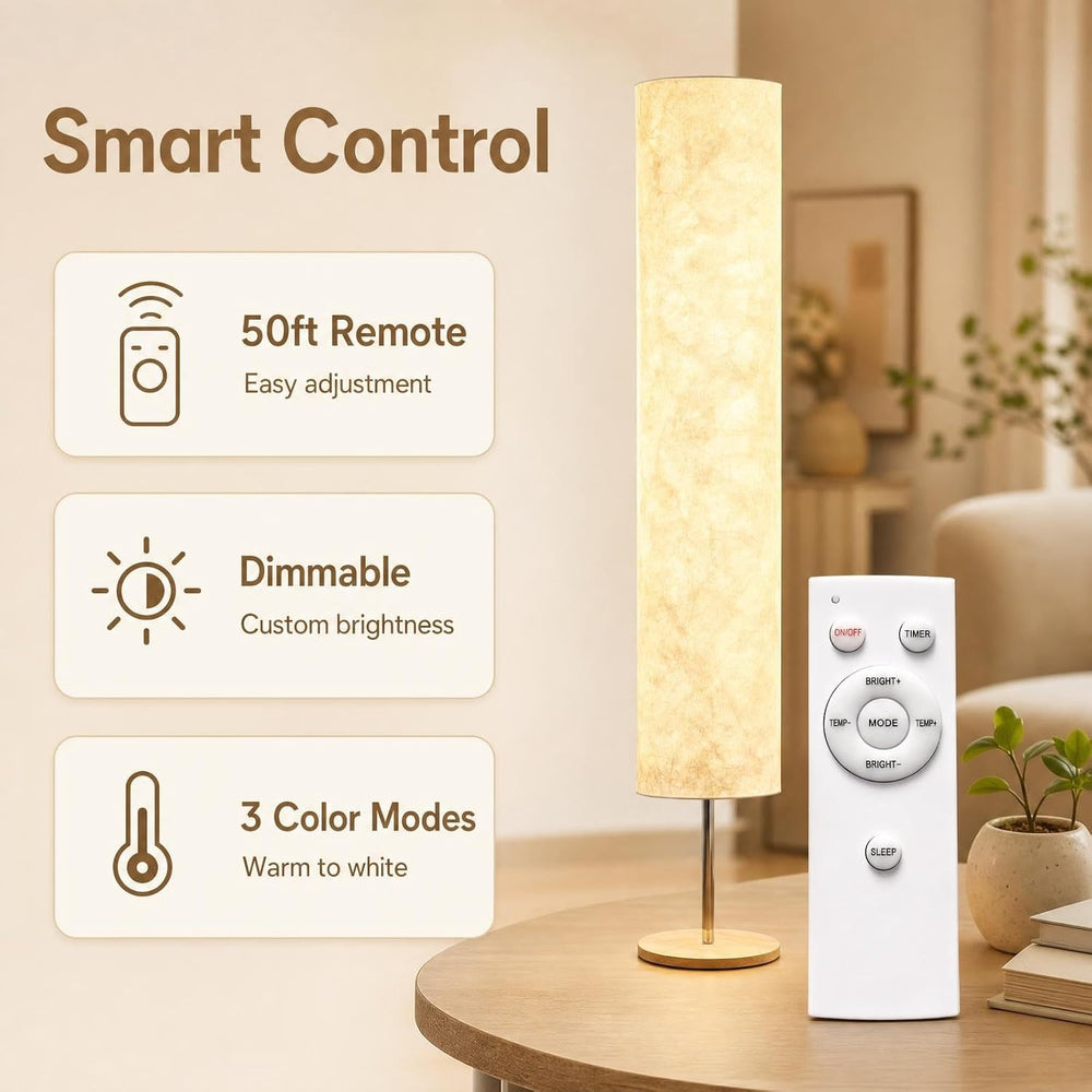 LONRISWAY Remote Control Fabric Floor Lamp, Dimmable 3 Color Temperatures