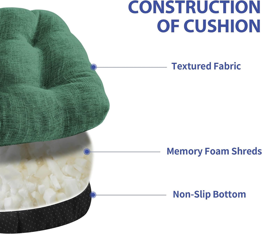 IPYNBAP Memory Foam Chair Cushions Set of 4, 15.5"x15.5"x4", D...