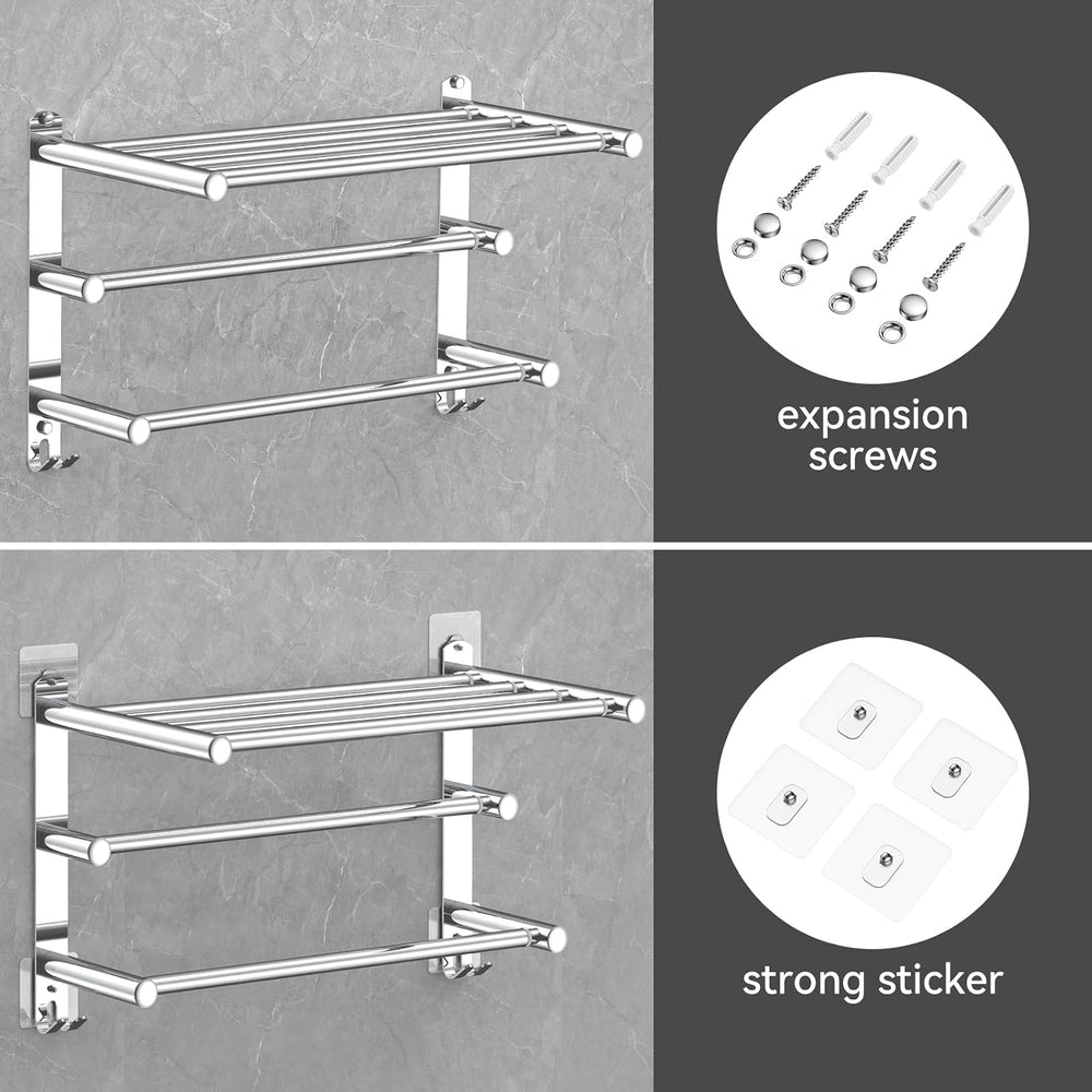 CAXIMSY Adjustable Towel Bar for Bathroom Wall Mount17-30.7inch Adhesive Show...