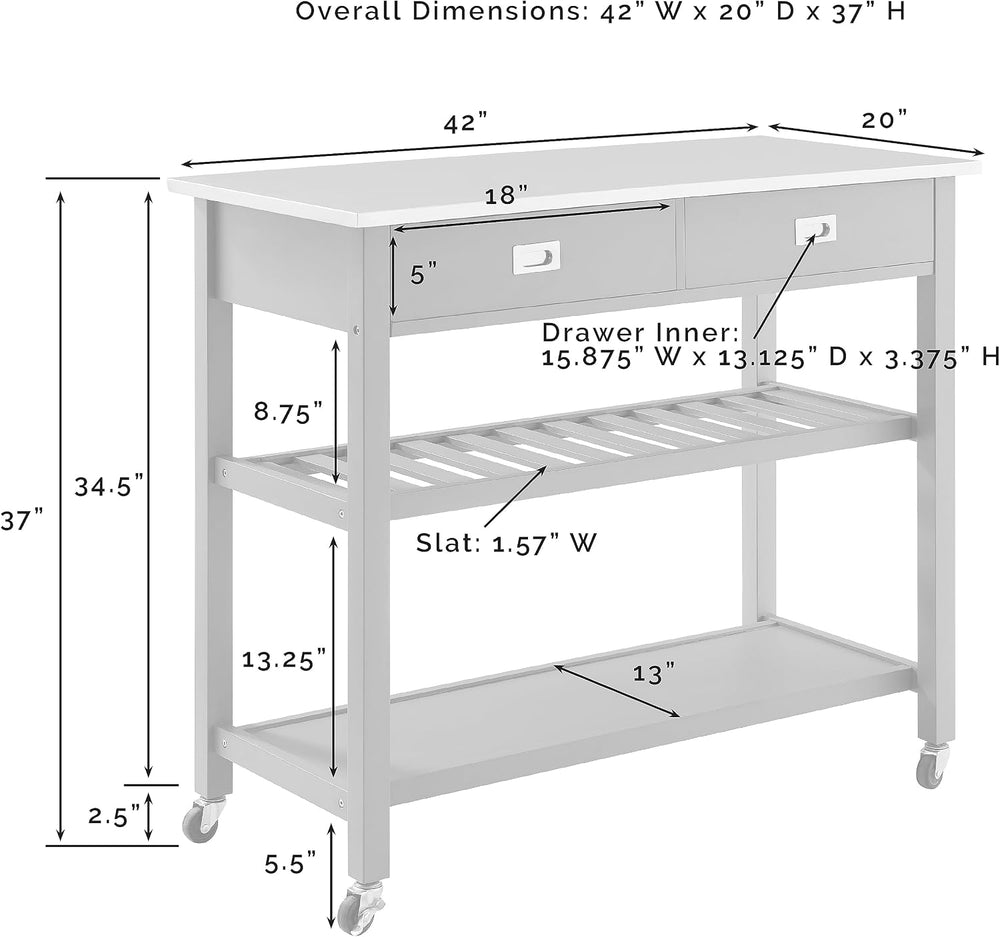 Crosley Furniture Chloe Rolling Kitchen Island