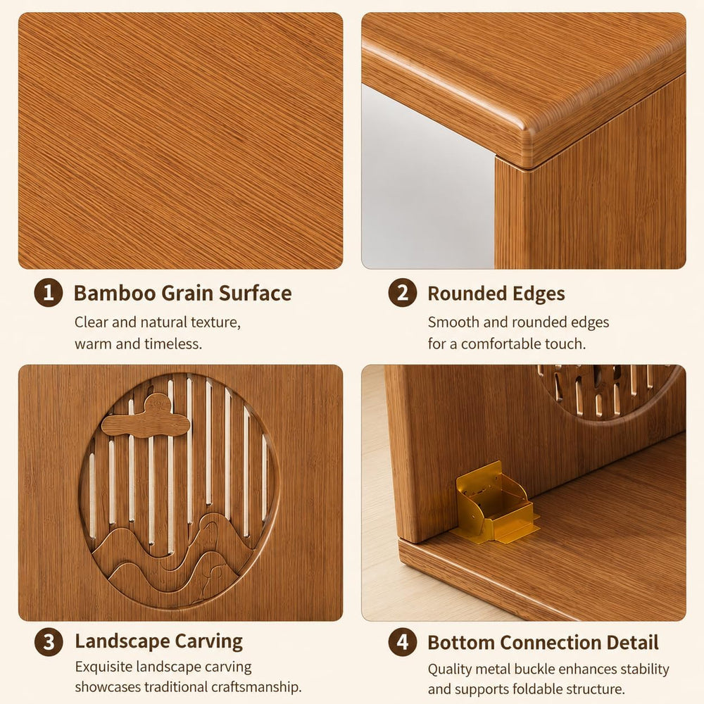 Folding Floor Table, Japanese Coffee Table, Low Bamboo Desk