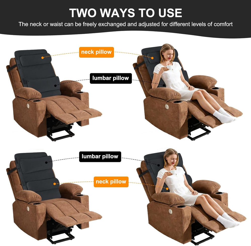 2-in-1 Neck & Lumbar Support Pillow with Adjustable Height and Ergonomic ...