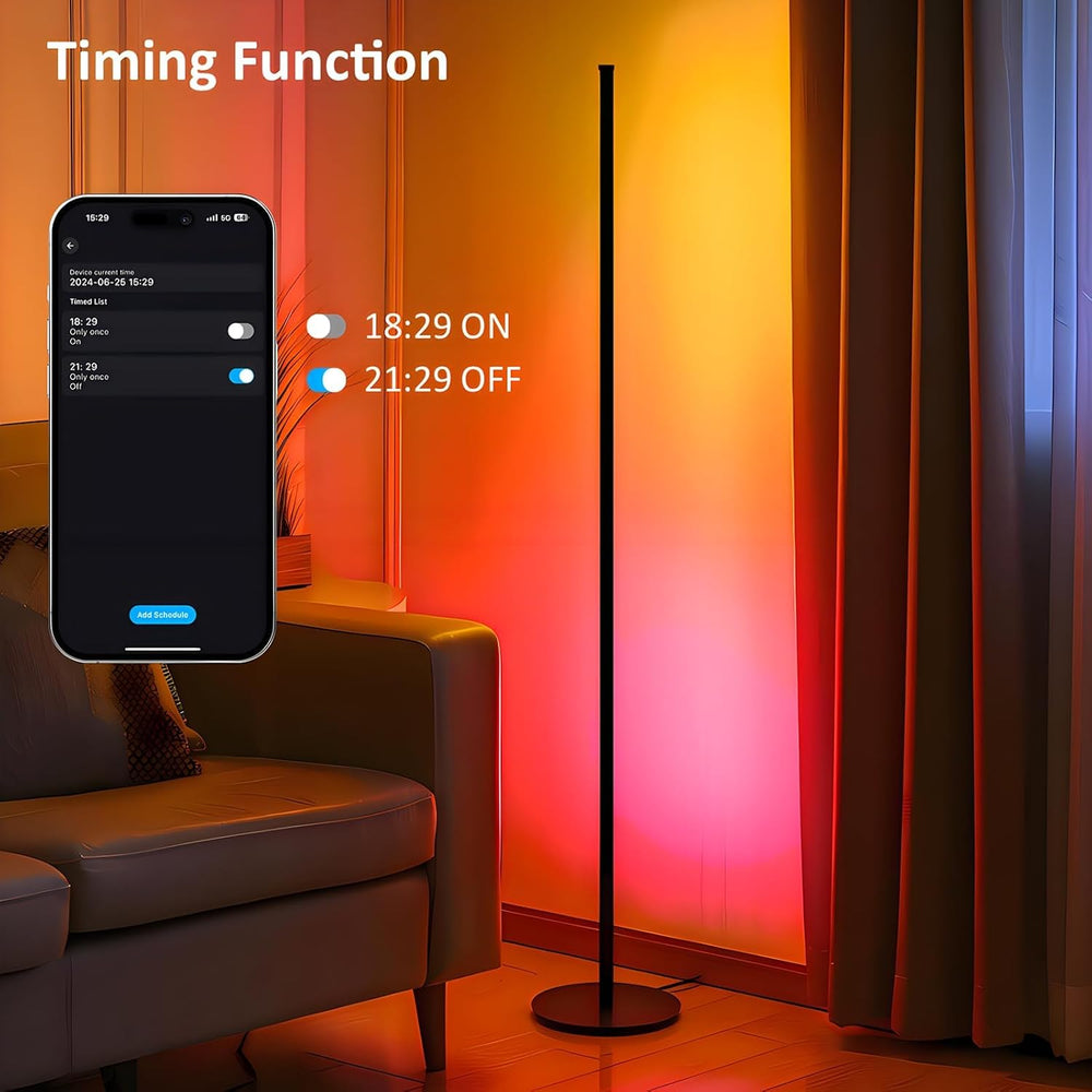LED Corner Floor Lamp, Ambient Lighting 2 Pack One Connected Pair