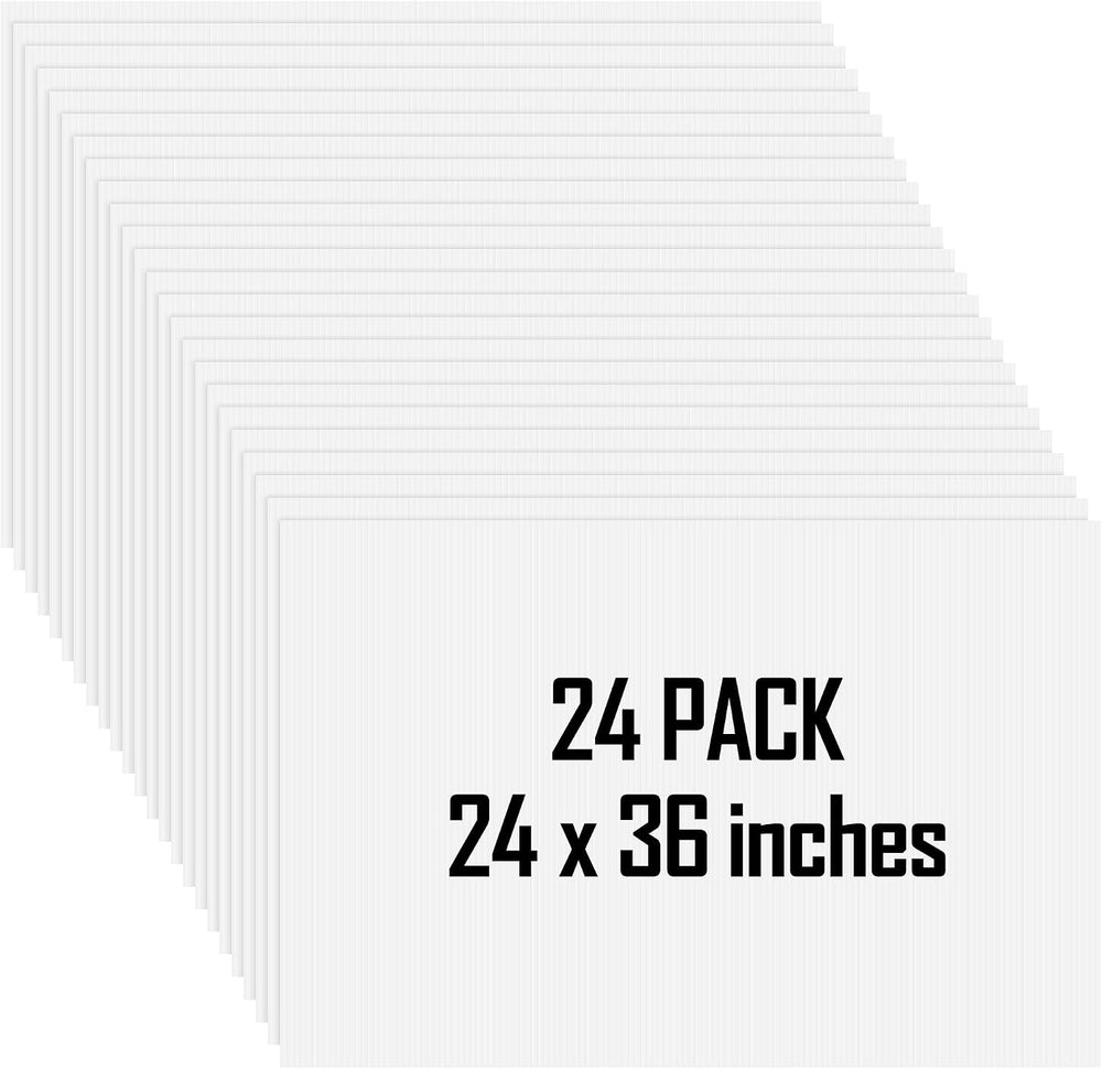 Aneco 6 Pack Corrugated Plastic Sheets 24 x 36 Inch Waterproof Blank Yard Sig...