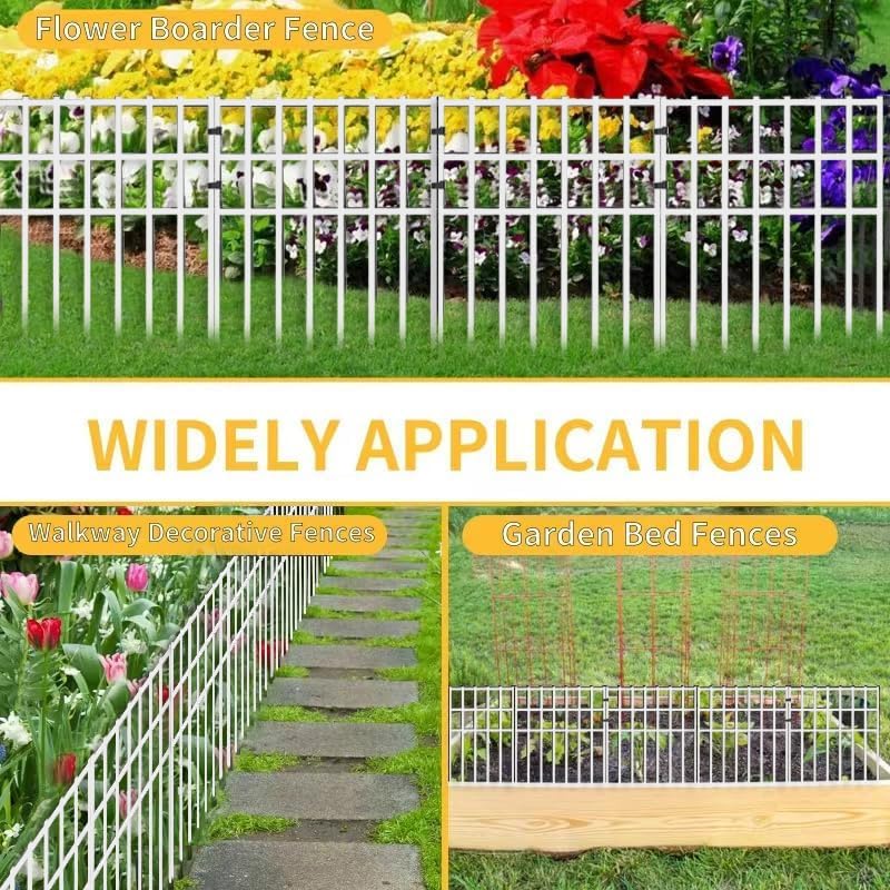 25 Pack Garden Animal Barrier Fence, 17in (H) X 27ft (L) No Dig Fence, Rustpr...