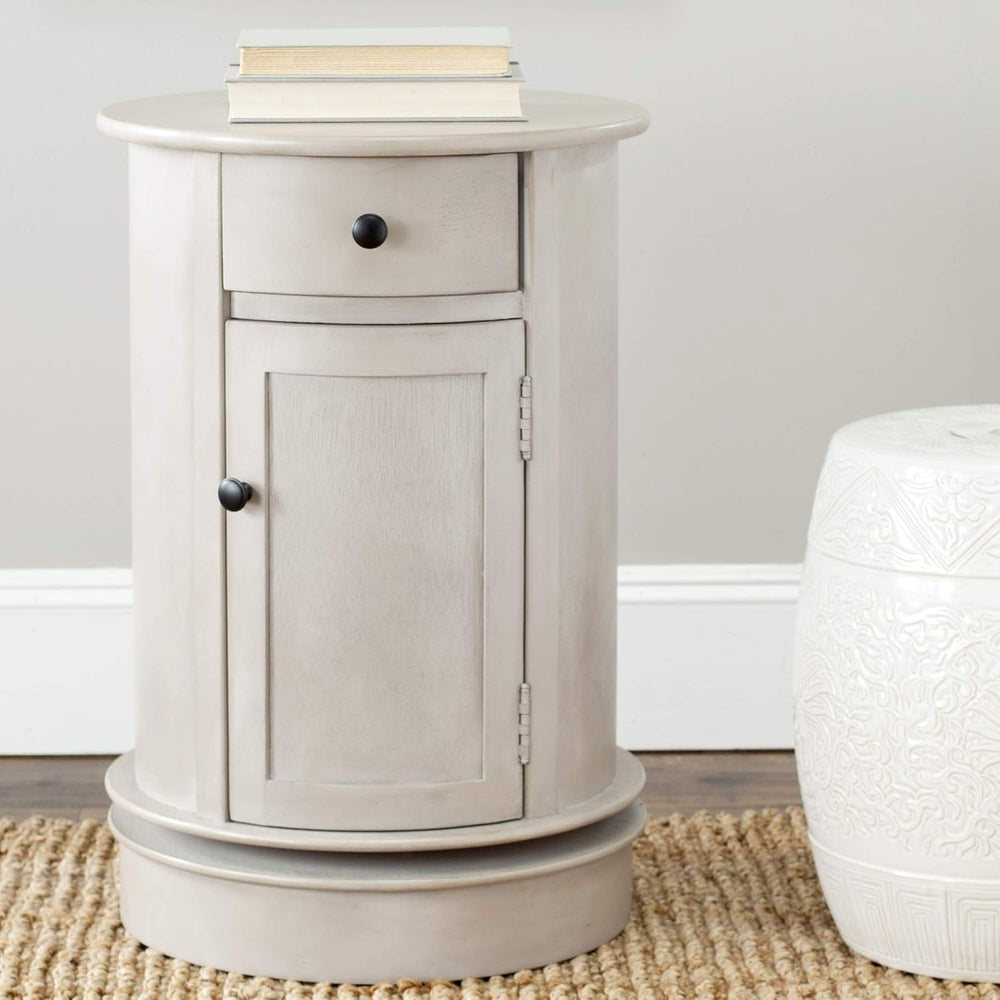 SAFAVIEH Tabitha Swivel Storage Accent Table, 26" Dark Cherry AMH5712D
