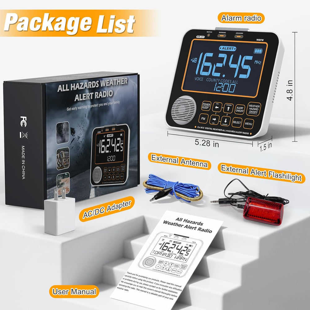 NOAA Weather Alert Radio for Home - S.A.M.E. Localized Programming