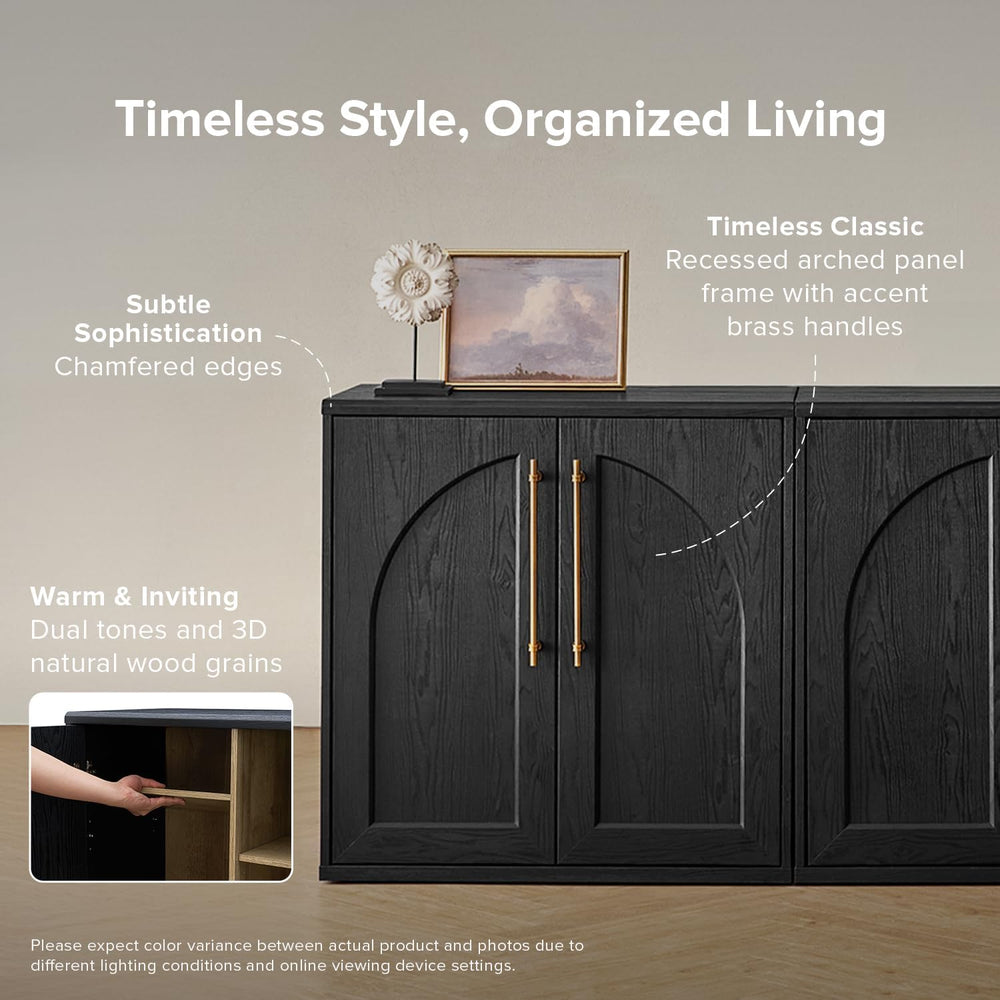 mopio Blake Storage Cabinet, Pantry, Sideboard (Black Oak, Single, Arched)