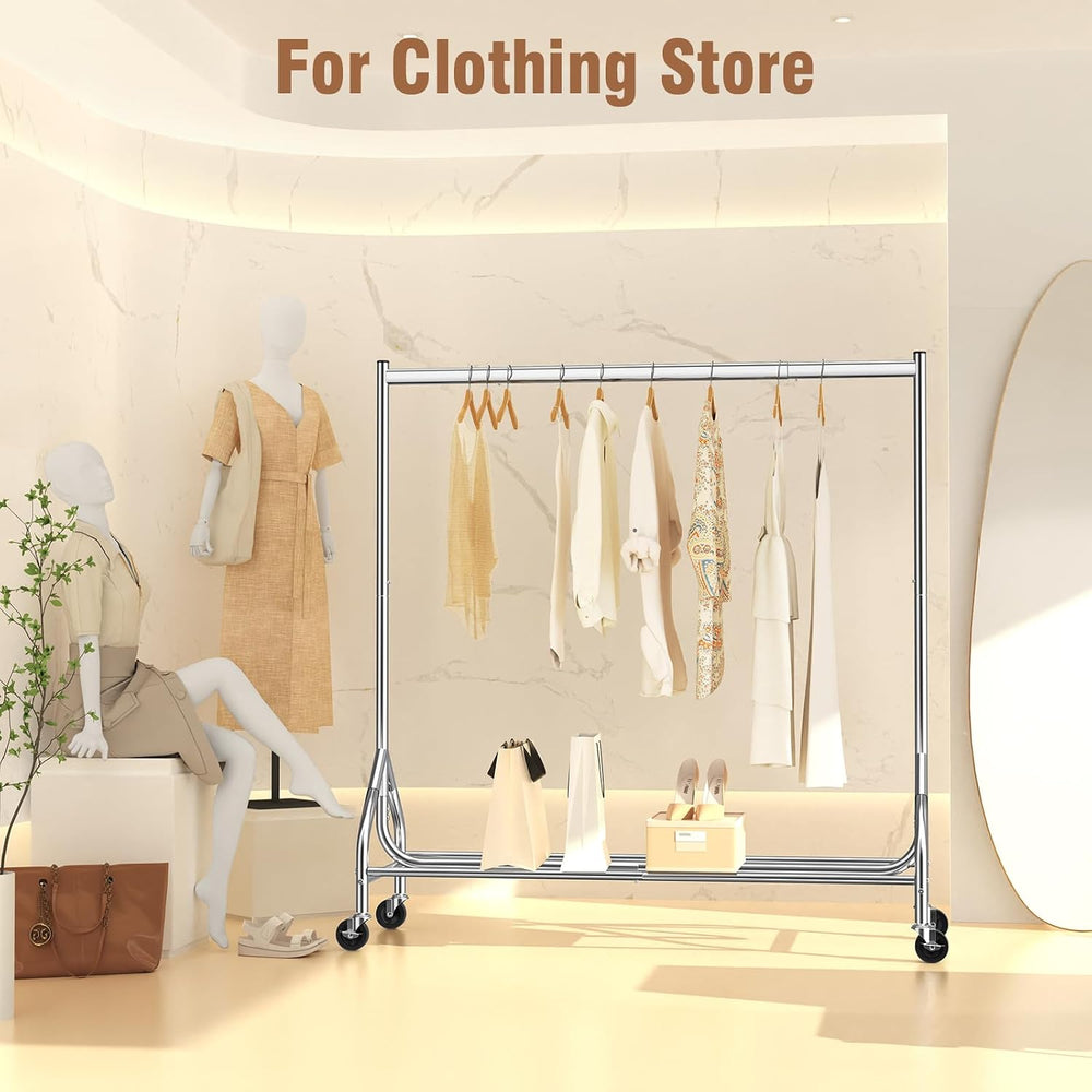EAGMAK Heavy Duty Clothes Rack Load 420 LBS, Rolling Garment Rack with Lockab...
