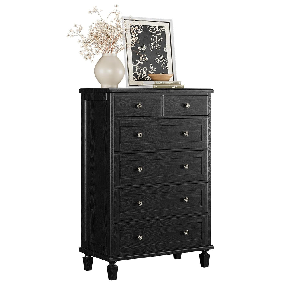 Garvee 47" Tall Dresser for Bedroom, Vintage 6 Drawer Dresser with Carve...