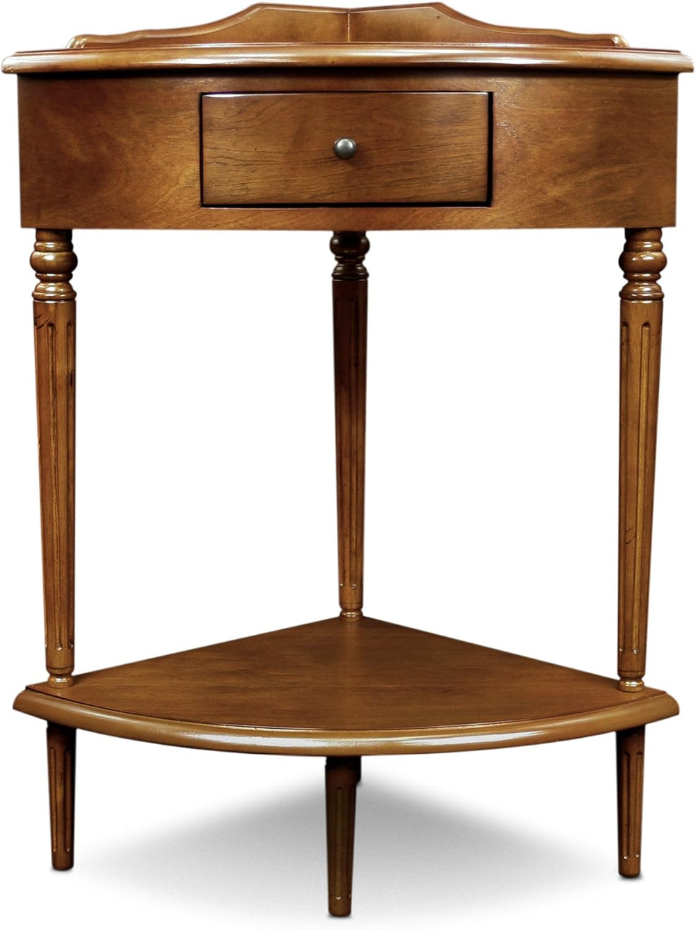 Leick Home Coastal Wedge End Table, Pecan