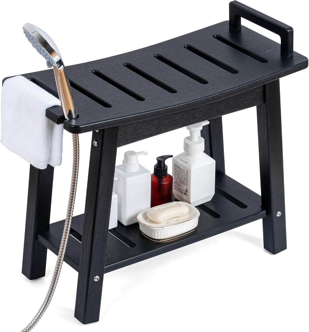 FLyjoe 24 INCH Extra Large Shower Bench for Inside Shower Shaving Legs, Water...