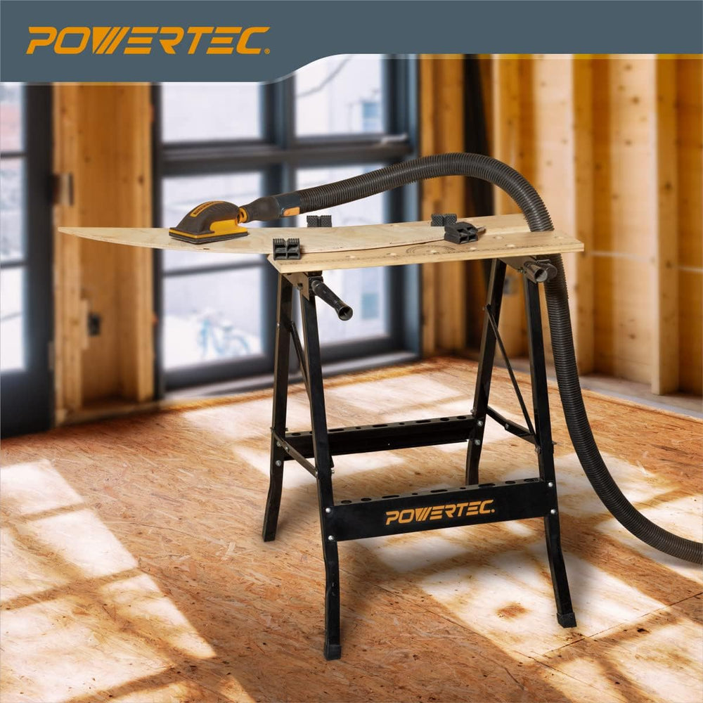 POWERTEC Portable Small Workbench with Vise, Imprinted Ruler and Protractor S...