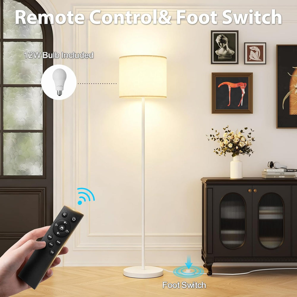 Keepsmile Dimmable Floor Lamps for LivingRoom with 12W LED Bulb,Foot Switch