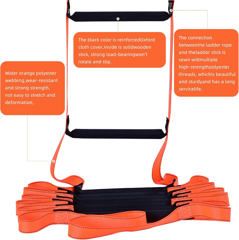 Rope Ladder, Fire Escape Safety Ladder Emergency of Deploys Quickly,2 Story H...
