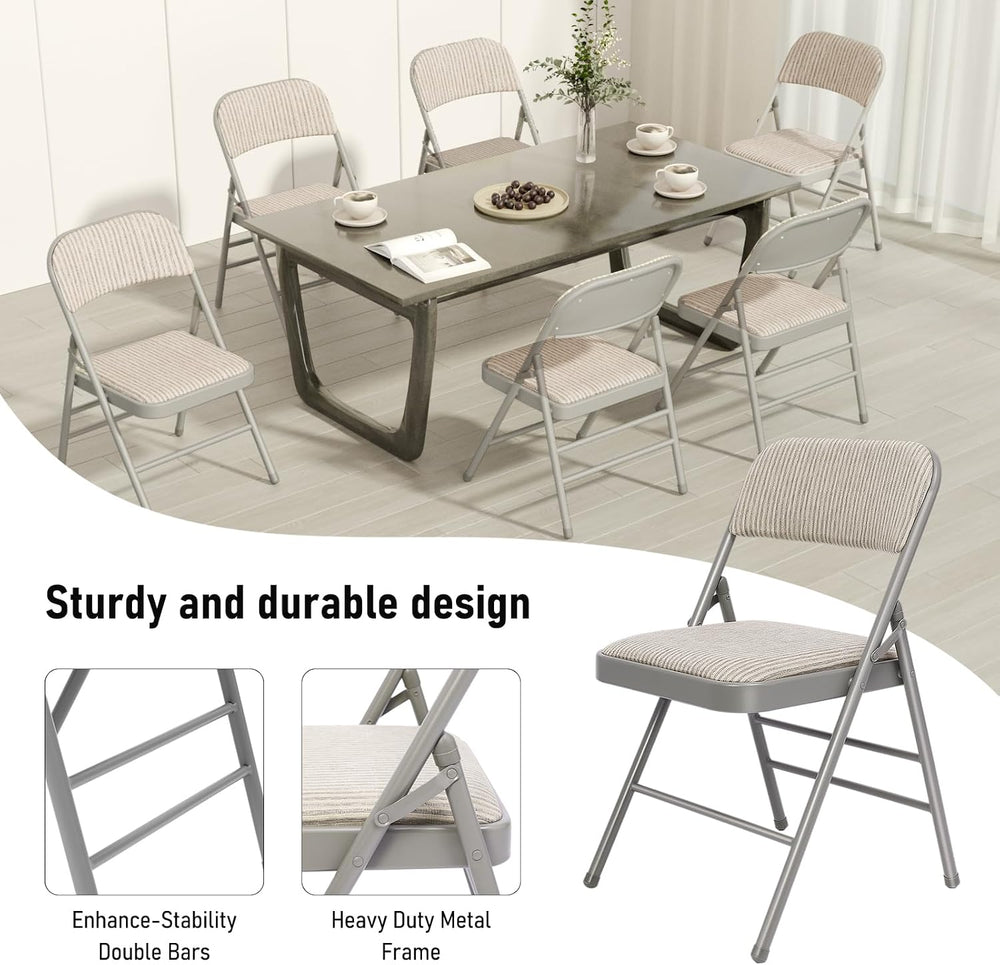 30 Pack Fabric Folding Chairs with Padded Cushion,Steel Frame,Grey,350lbs