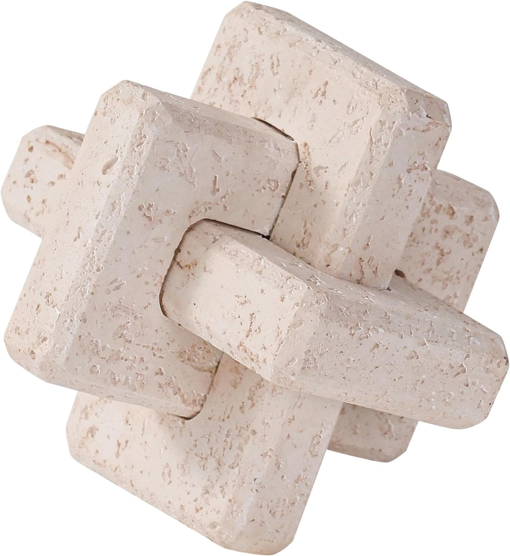 3-Link Knot Resin Travertine Decor, Coffee Table Book Shelf Decoration