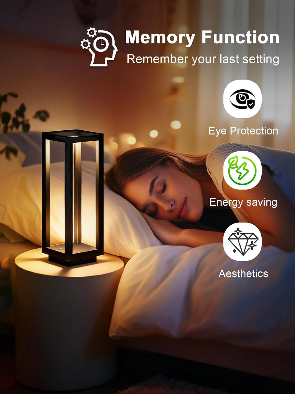 Cordless Table Lamp,Outdoor Rechargeable Table Lamp 7200mAH Battery 2PCS