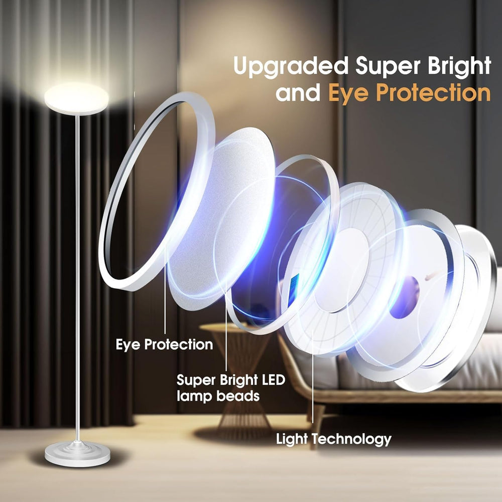 LED Torchiere Floor Lamp with Remote Control, Standing Lamp for Living Room