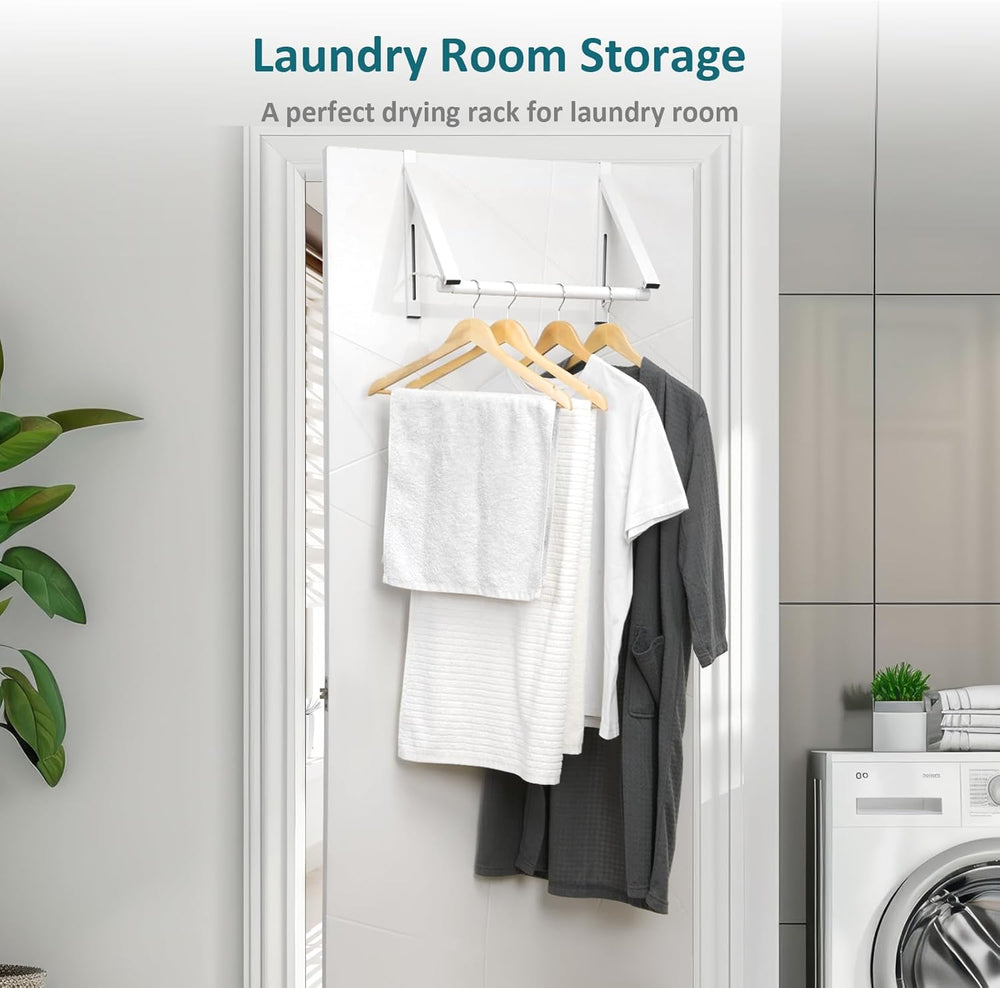 Optish Foldable Over The Door Clothes Hanger, Space Saving Small Clothes Rack...