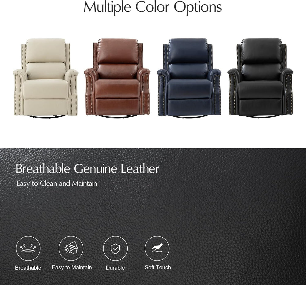 HULALA HOME Swivel Rocking Recliner, Black