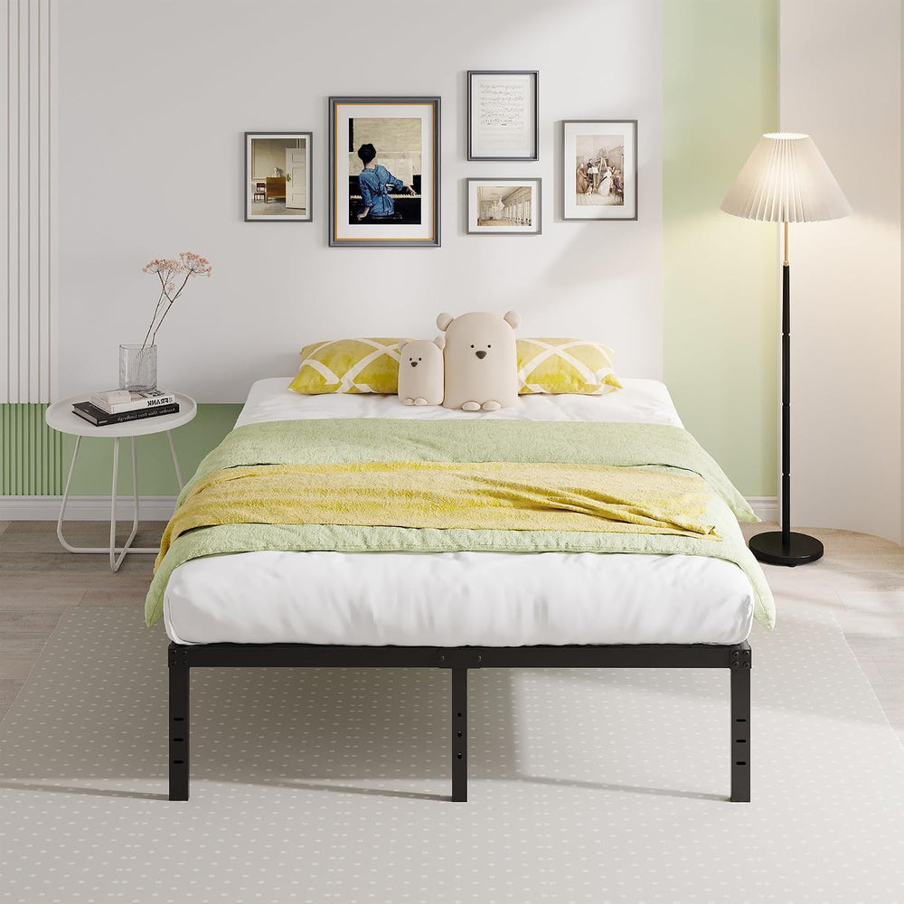 EMODA Queen Bed Frame 18 Inch Heavy Duty Tall with Large Storage Space