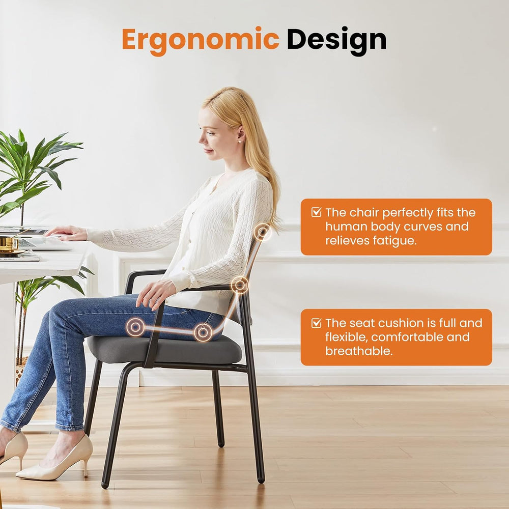 Sweetcrispy Waiting Room Chairs 2 Pack, Mesh Office Guest Chairs