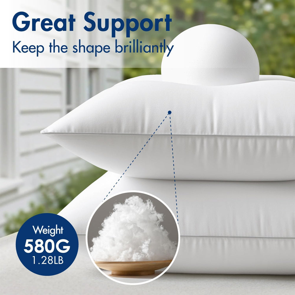 MIULEE Pack of 4 18x18 Outdoor Square Pillow Inserts for Patio Sofa Garden