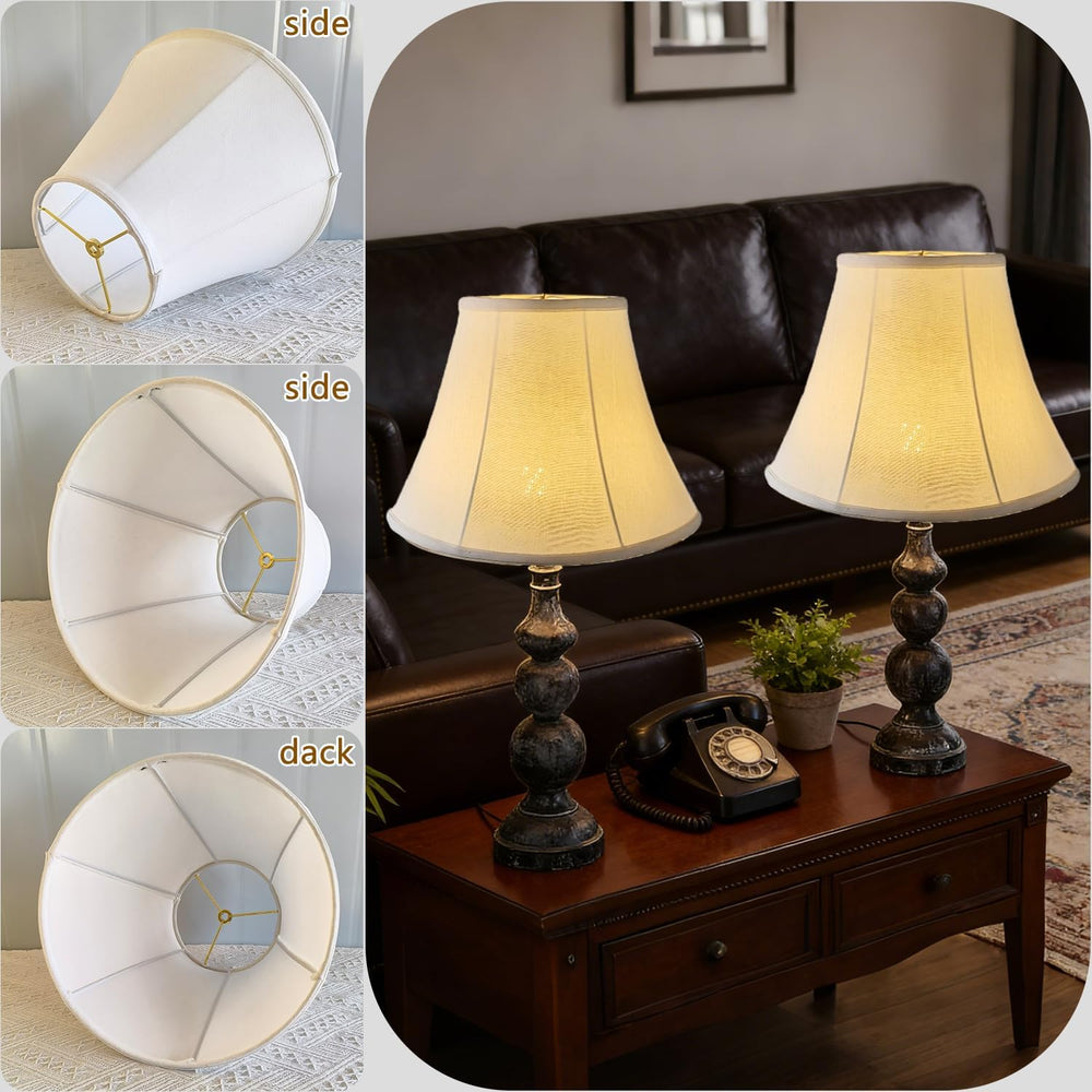 Bell Lamp Shades Set of 2, 6.7" x 13" x 9.5" Replacement Lamps...