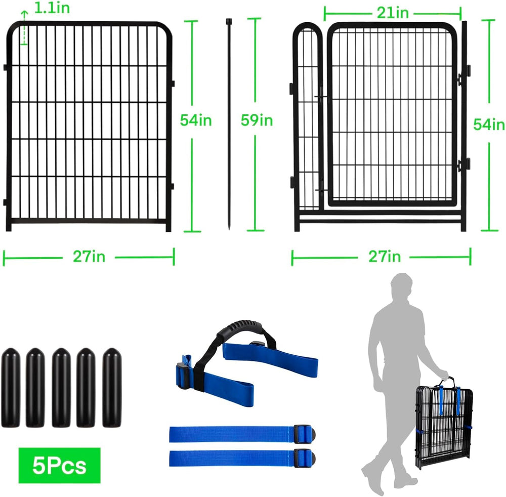 Tall Garden Fences and Borders, 54 in(H) Dog Fences for The Yard, 4 Panels To...