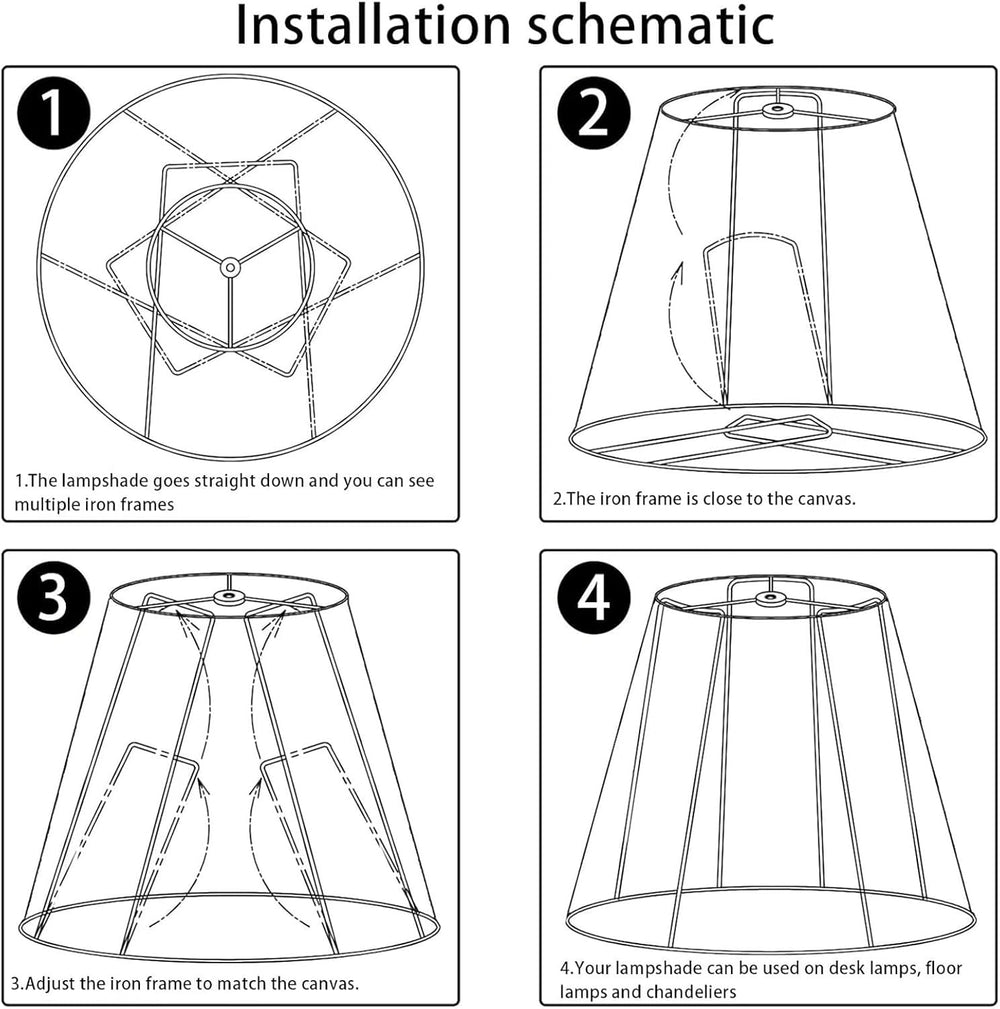Lamp Shades Set of 2, 8"x13"x10" Large White Lampshades, Drum ...