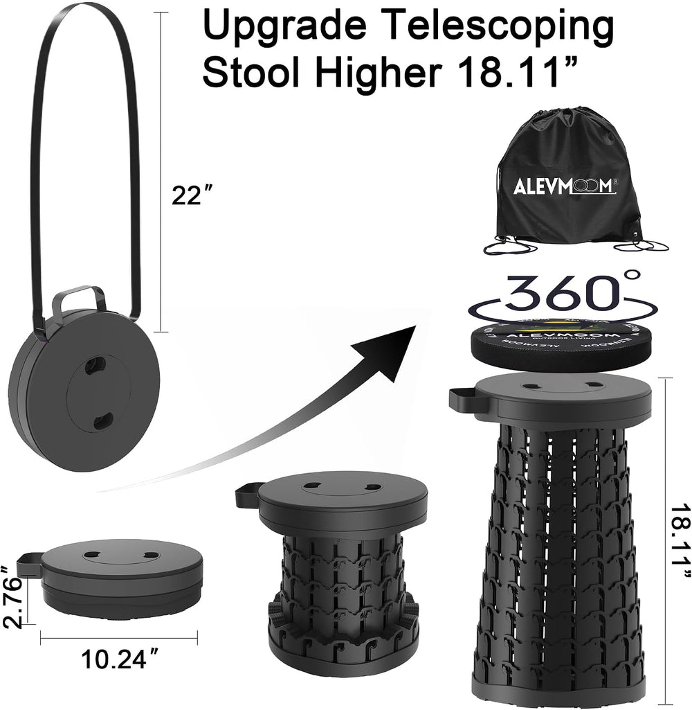 ALEVMOOM Upgraded Collapsible Stool with Cushion & Bag, 18" H Portab...