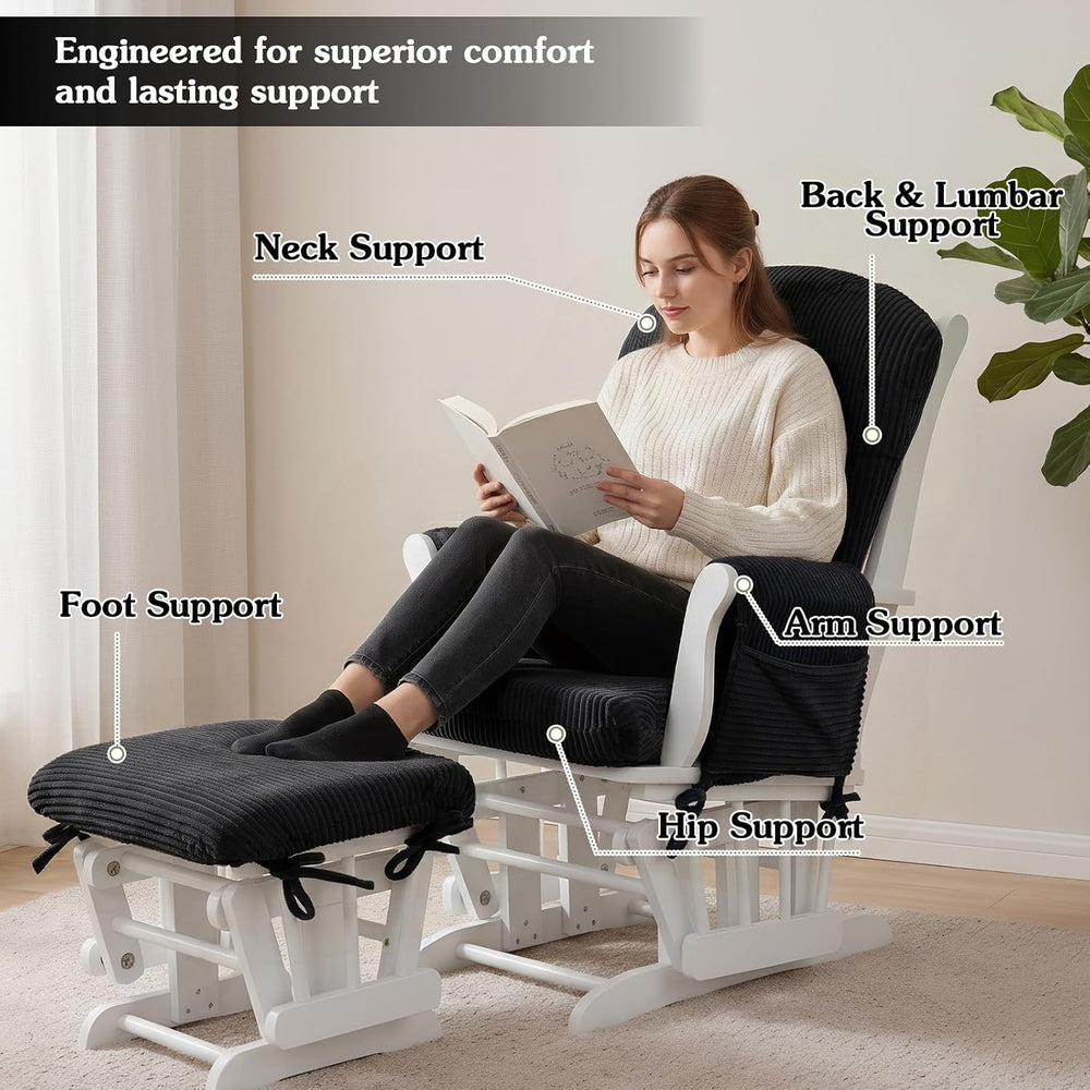 ANMINY 5PCS Glider Rocker Replacement Cushions, 29.5"H Back 3.9"Thi...