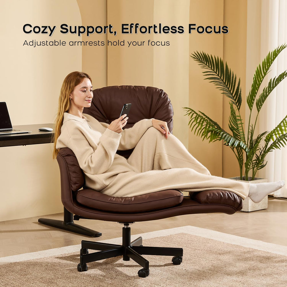 amseatec Big&Tall Office Chair,High Back Criss Cross Chair,5-Gear Armrests