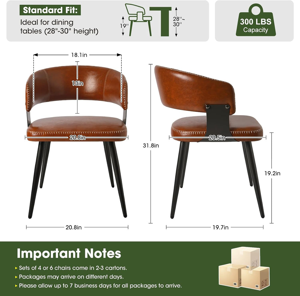 Dining Chairs Set of 4, Modern Faux Leather Kitchen Chairs