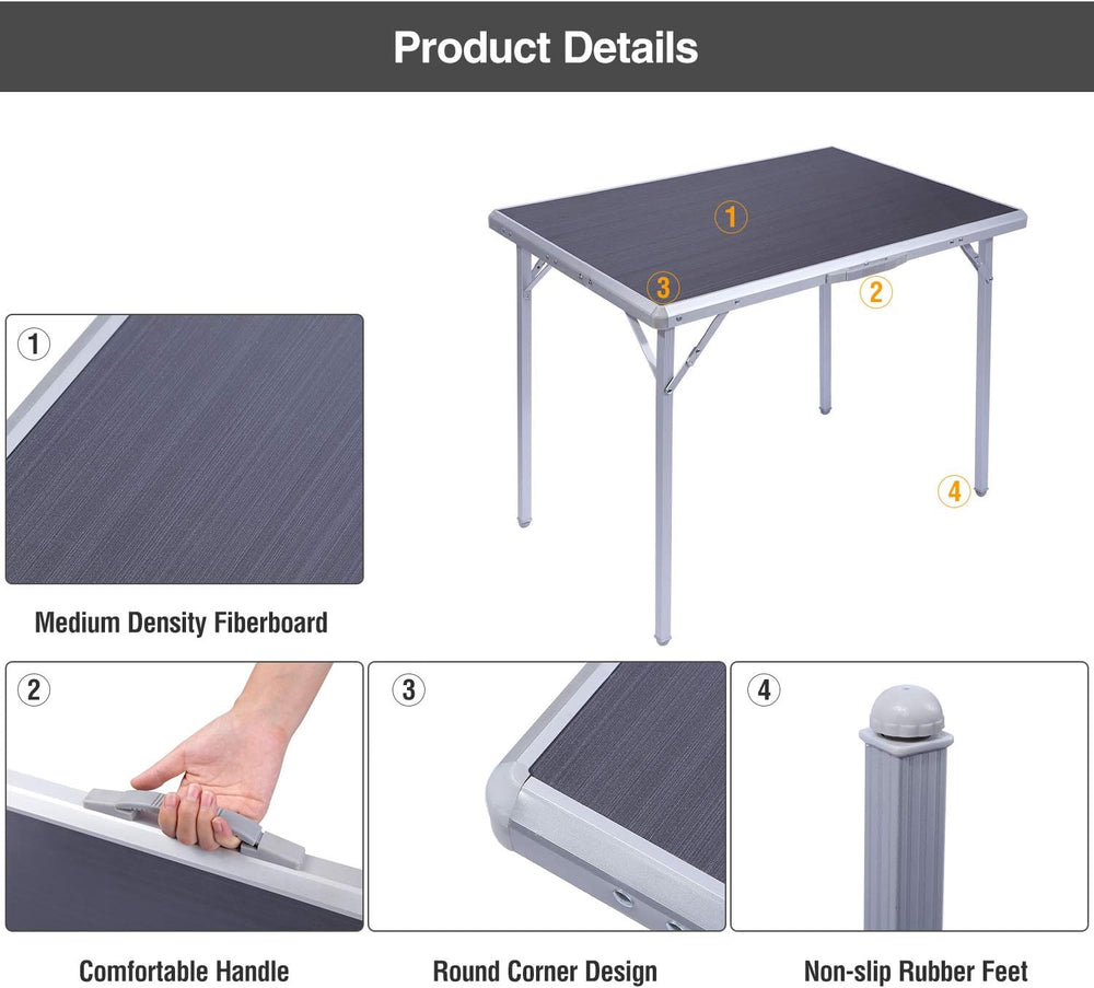 REDCAMP Aluminum Folding Table for Camping, Lightweight Portable Picnic Table...