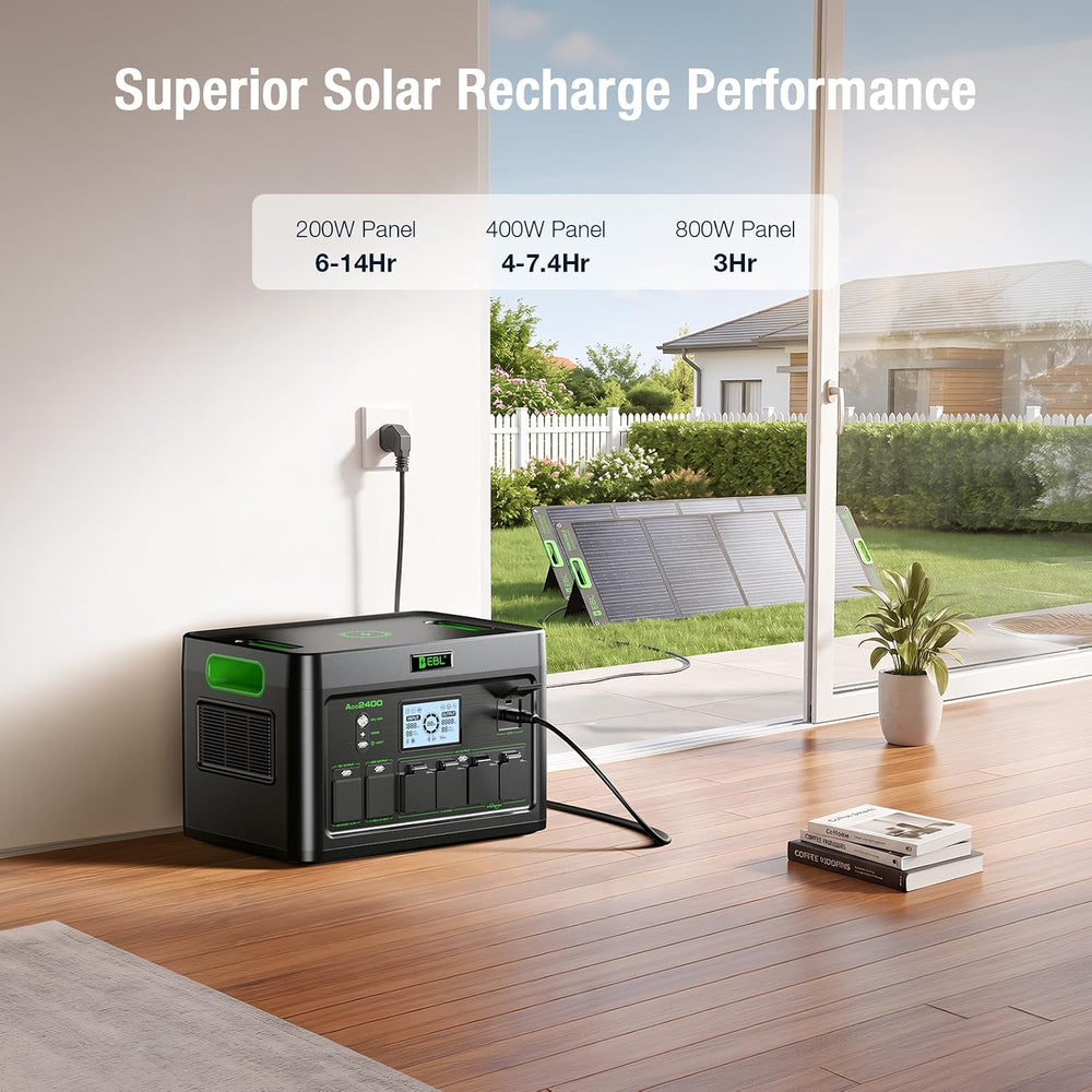 EBL 2400W Portable Power Station LiFePO4 Battery for Home Use