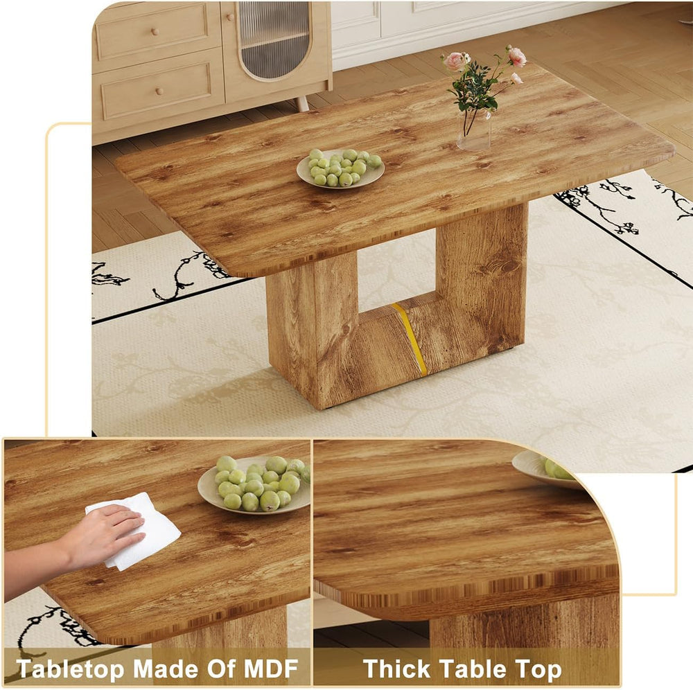 63'' Dining Table Set for 4, Wooden Dining Table Set with Chairs
