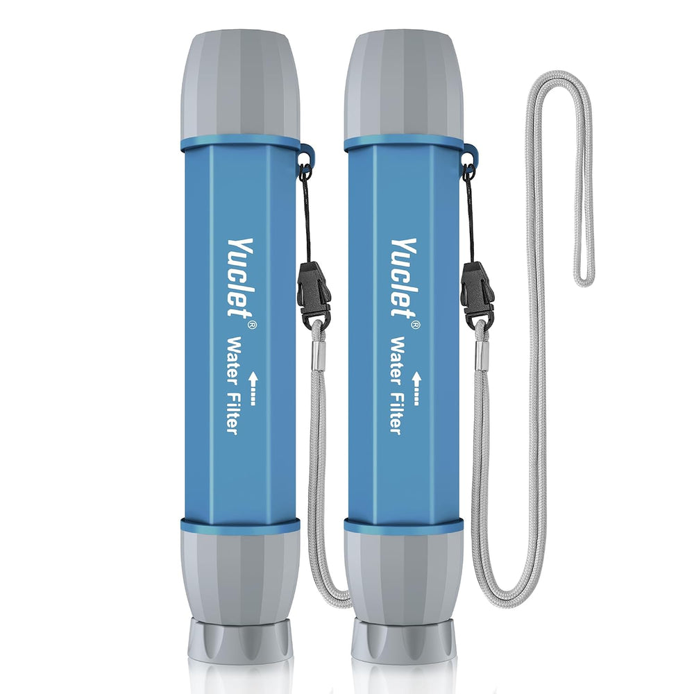 Yuclet Emergency Water Filter Straw for Survival, Camping & Hiking, 2 Pack