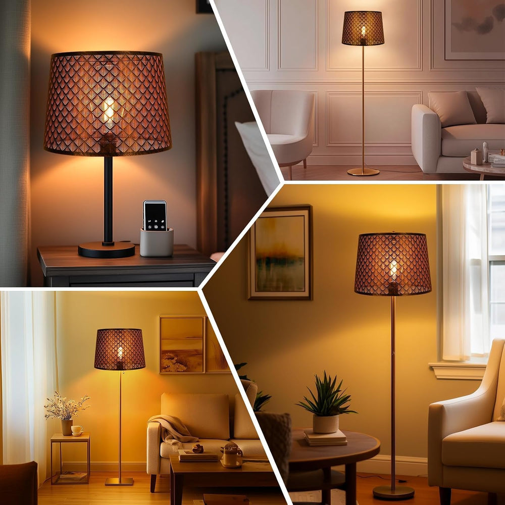 Drum Metal Etching Large Lamp Shade,Bronze Gold 12"TopX14"BottomX10...